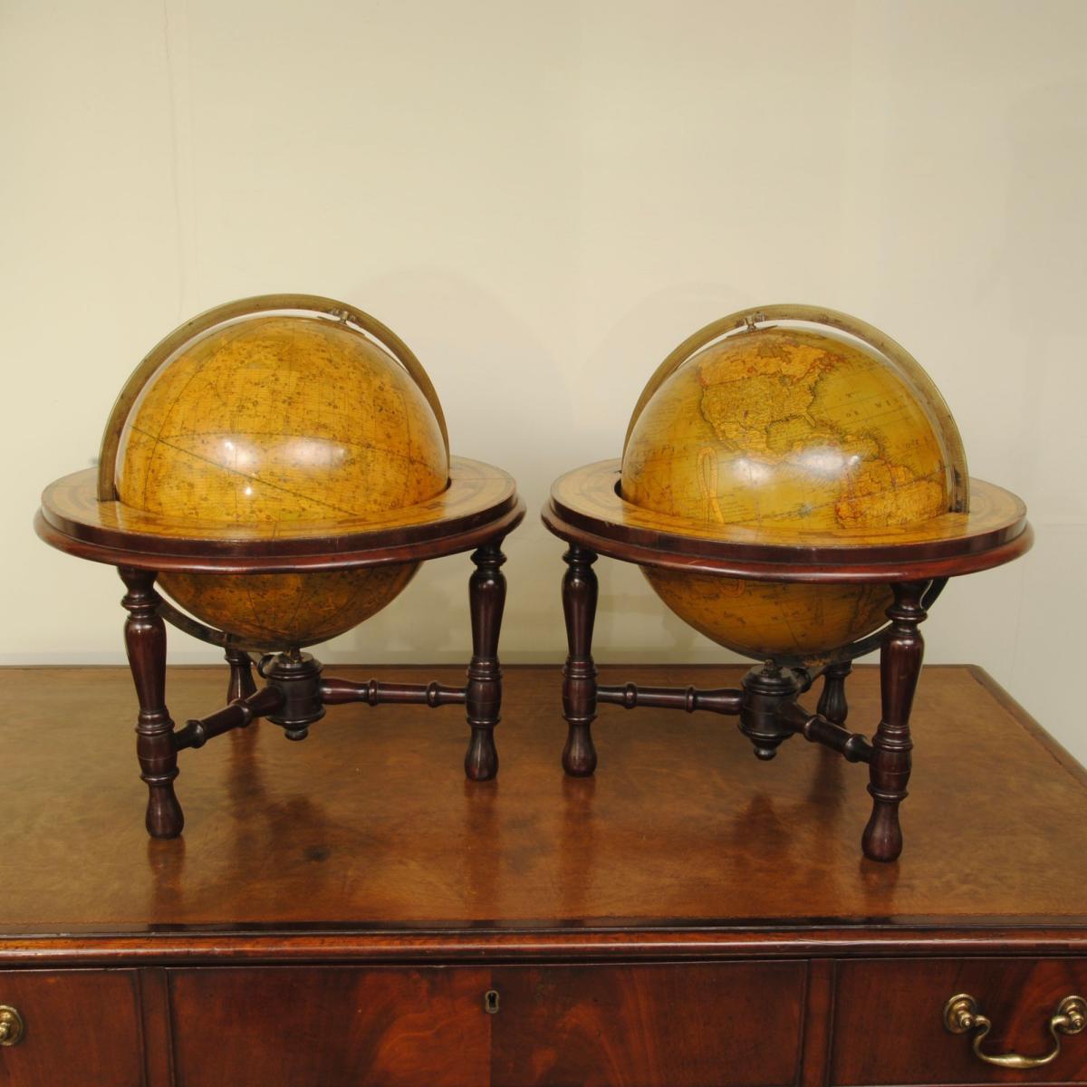 A Pair Of 19th Century Table Globes by Crunchley