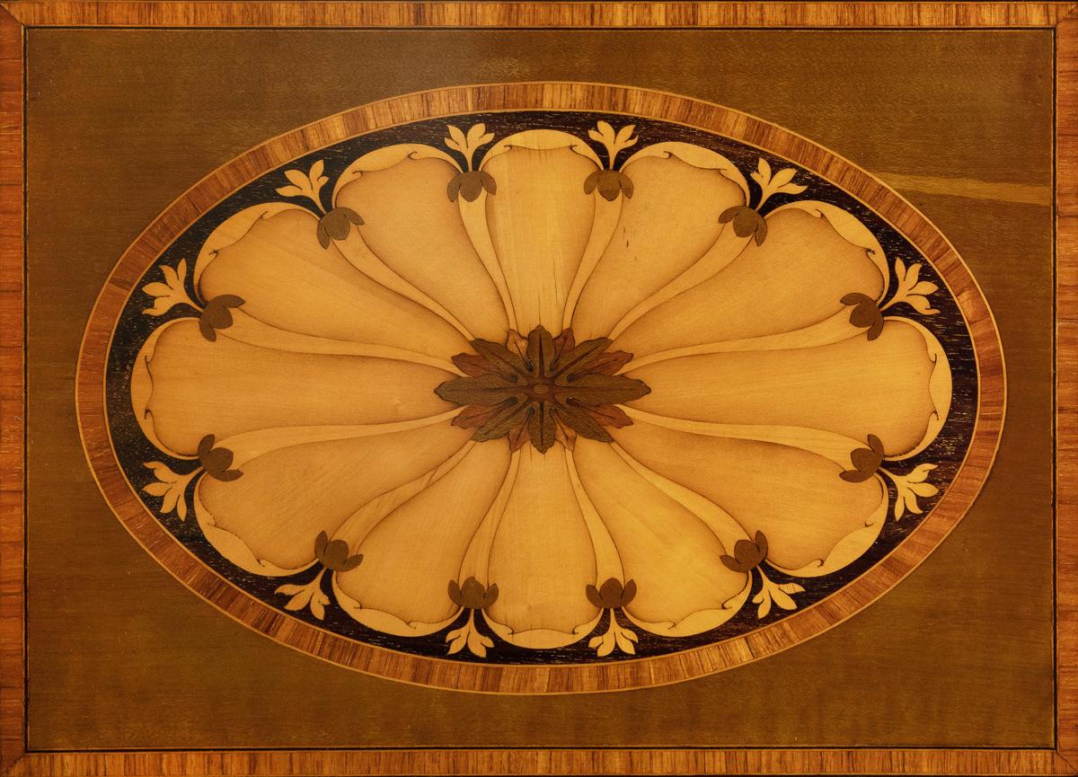 Victorian inlaid four fold drafts screen