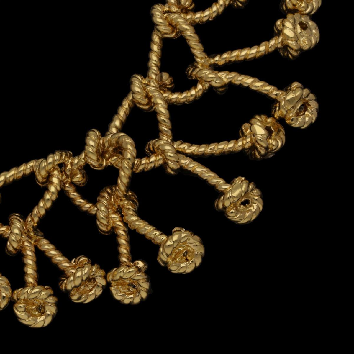 Verdura 18ct Yellow Gold And Brilliant Diamond Regatta Necklace | BADA