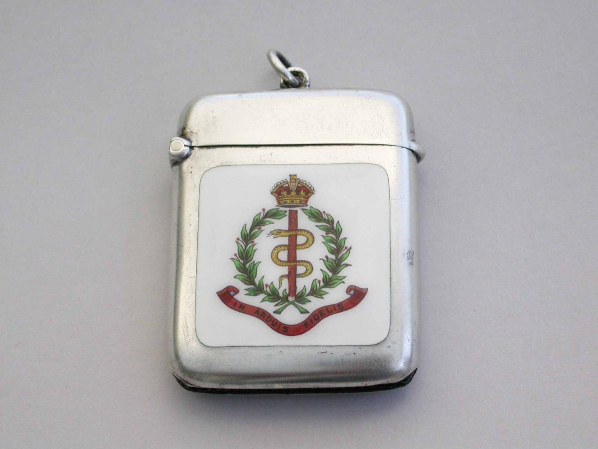 George V Silver Vesta Case Royal Army Medical Corps
