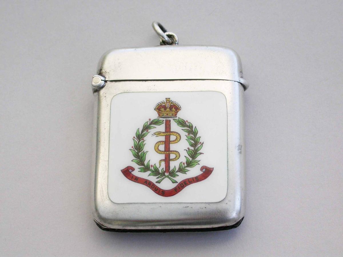 George V Silver Vesta Case Royal Army Medical Corps