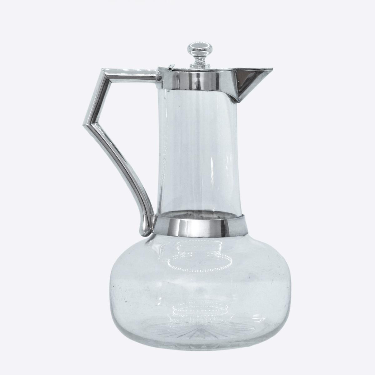 Christopher Dresser silver plate claret jug for Hukin and Heath