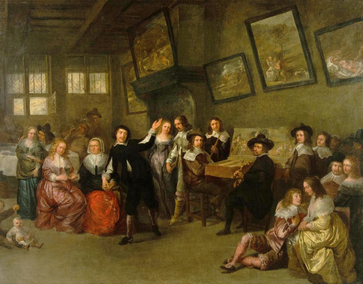 An Elegant Musical Party in an Interior’ attributed to Gillis van Tilborgh