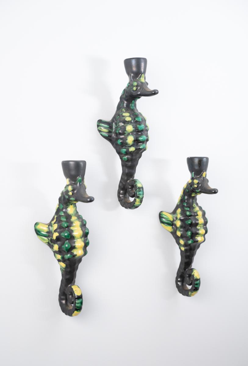 Ferlay Vallauris Hippocampe wall lamps