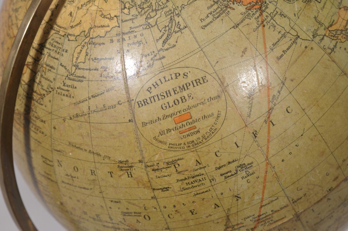 S/5277 Antique George V British Empire Globe