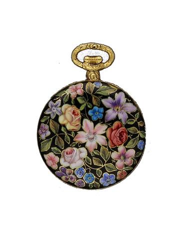 18ct Yellow Gold and Enamel Cased Cloisonné Fob Watch - Made for The Chinese Market. Circa 1890