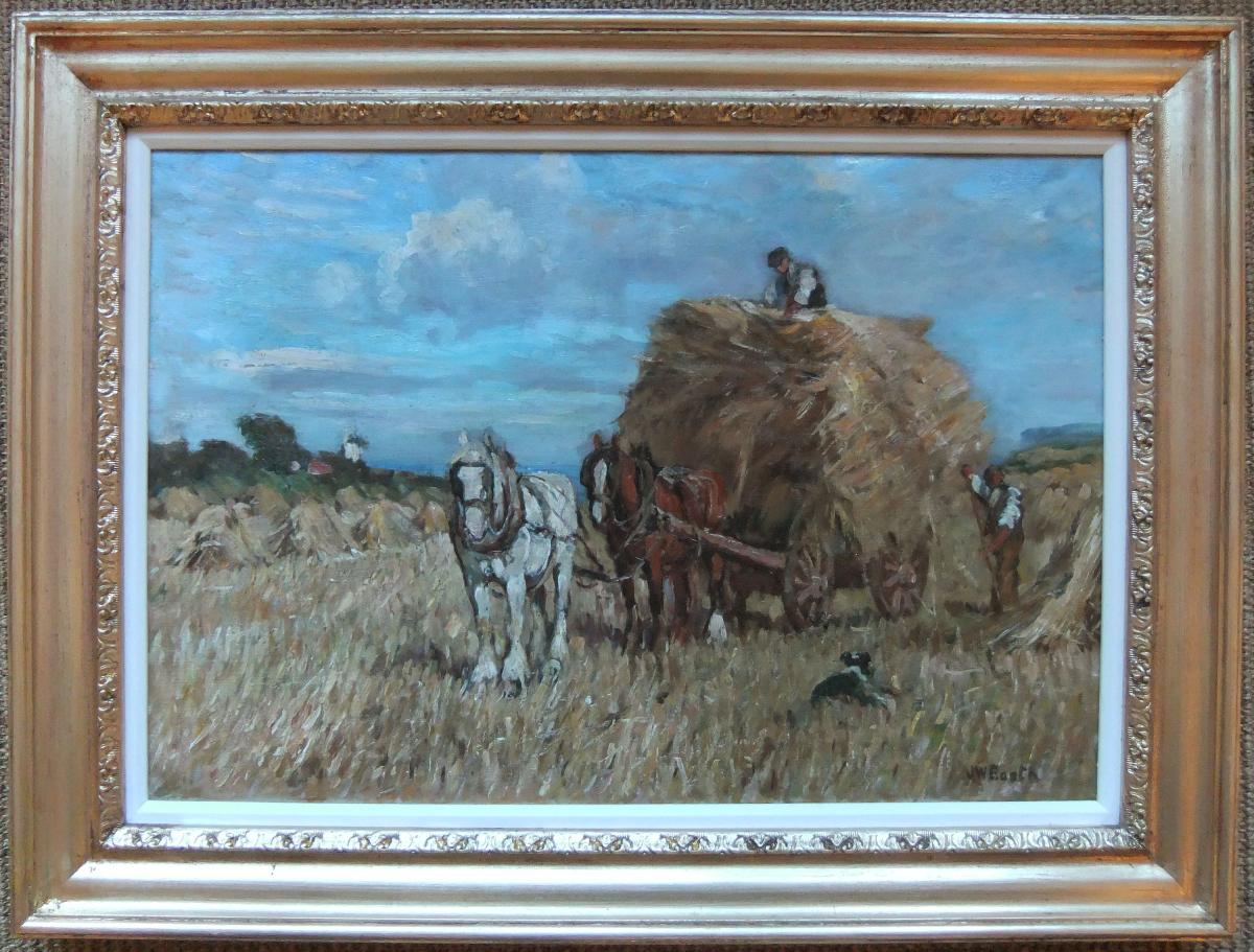 oil painting on canvas james william Booth Staithes Group Yorkshire