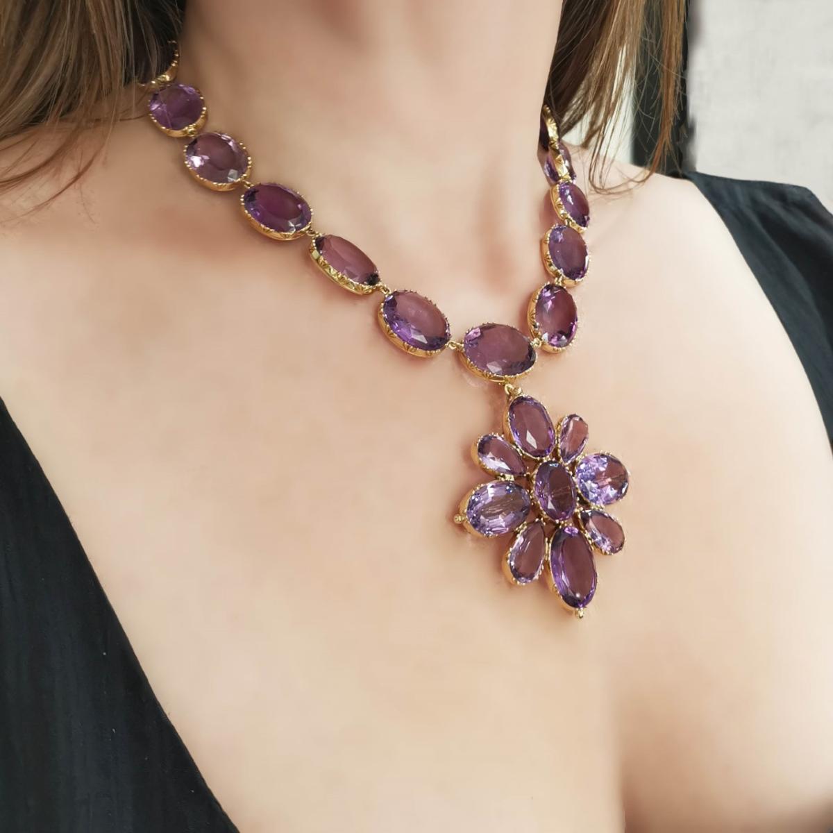 Amethyst necklace and pendant