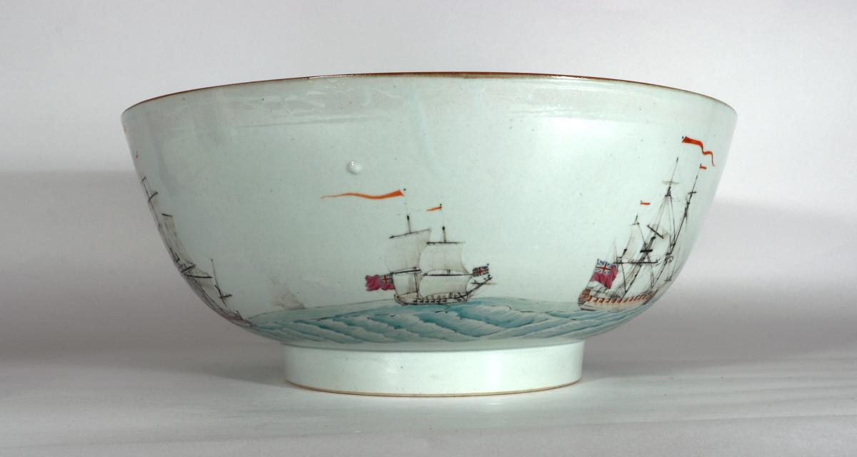 Chinese Export Porcelain Large Punch Bowl
