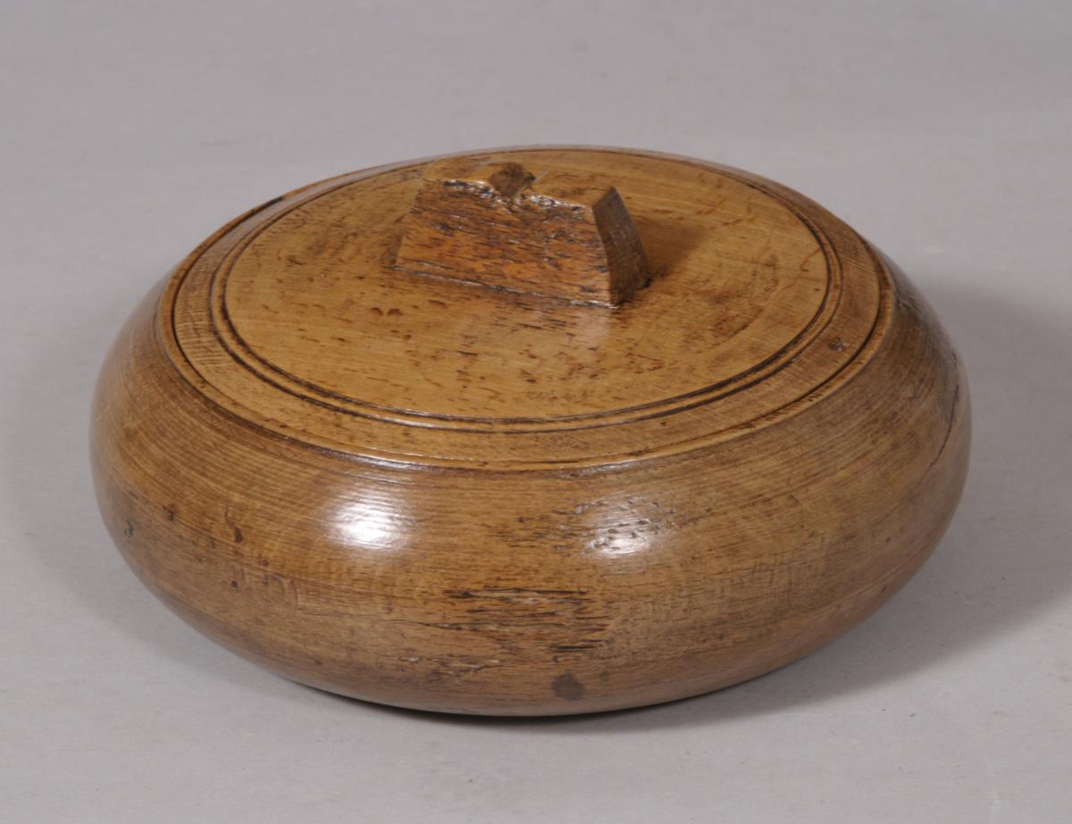 S/5291 Antique Treen 19th Century Beech Herb Bowl