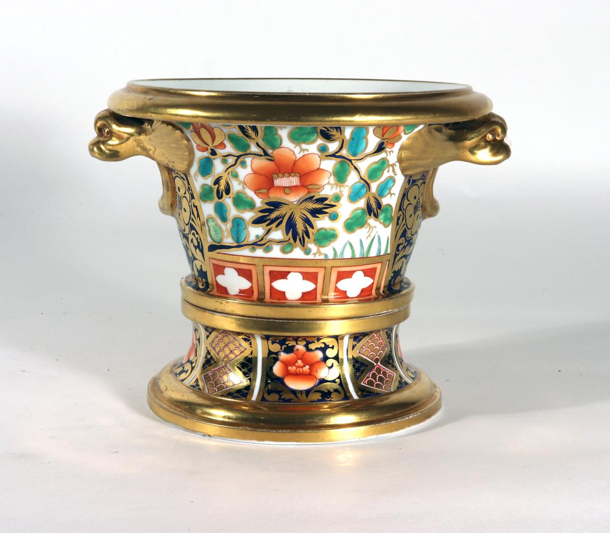 English Regency Porcelain Small Japan-pattern French-form Cache Pot