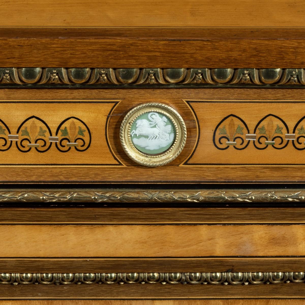 Victorian satinwood breakfront side cabinet