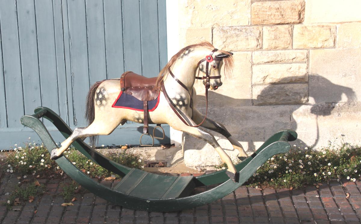 Small rocking horse outside