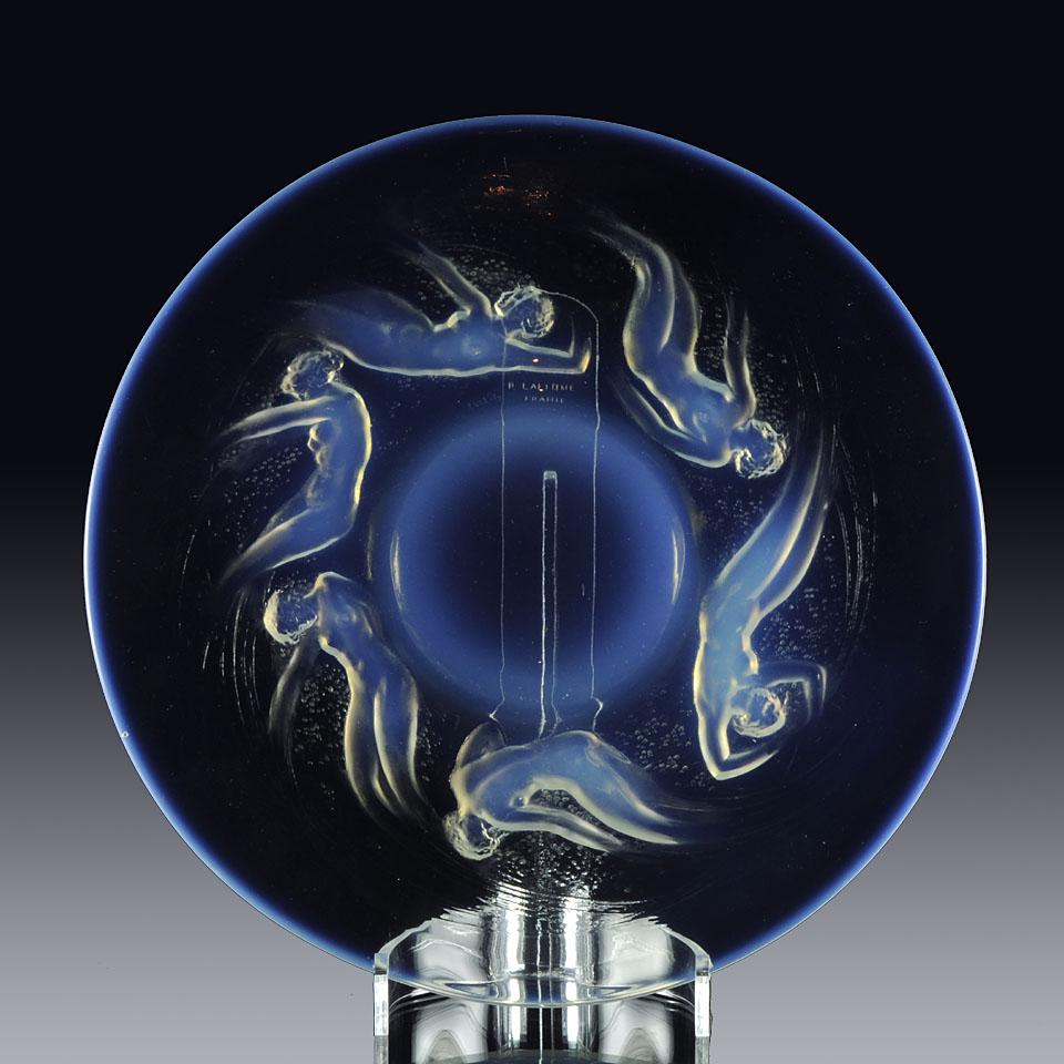 Early 20th Century glass plate entitled "Ondines" by René Lalique