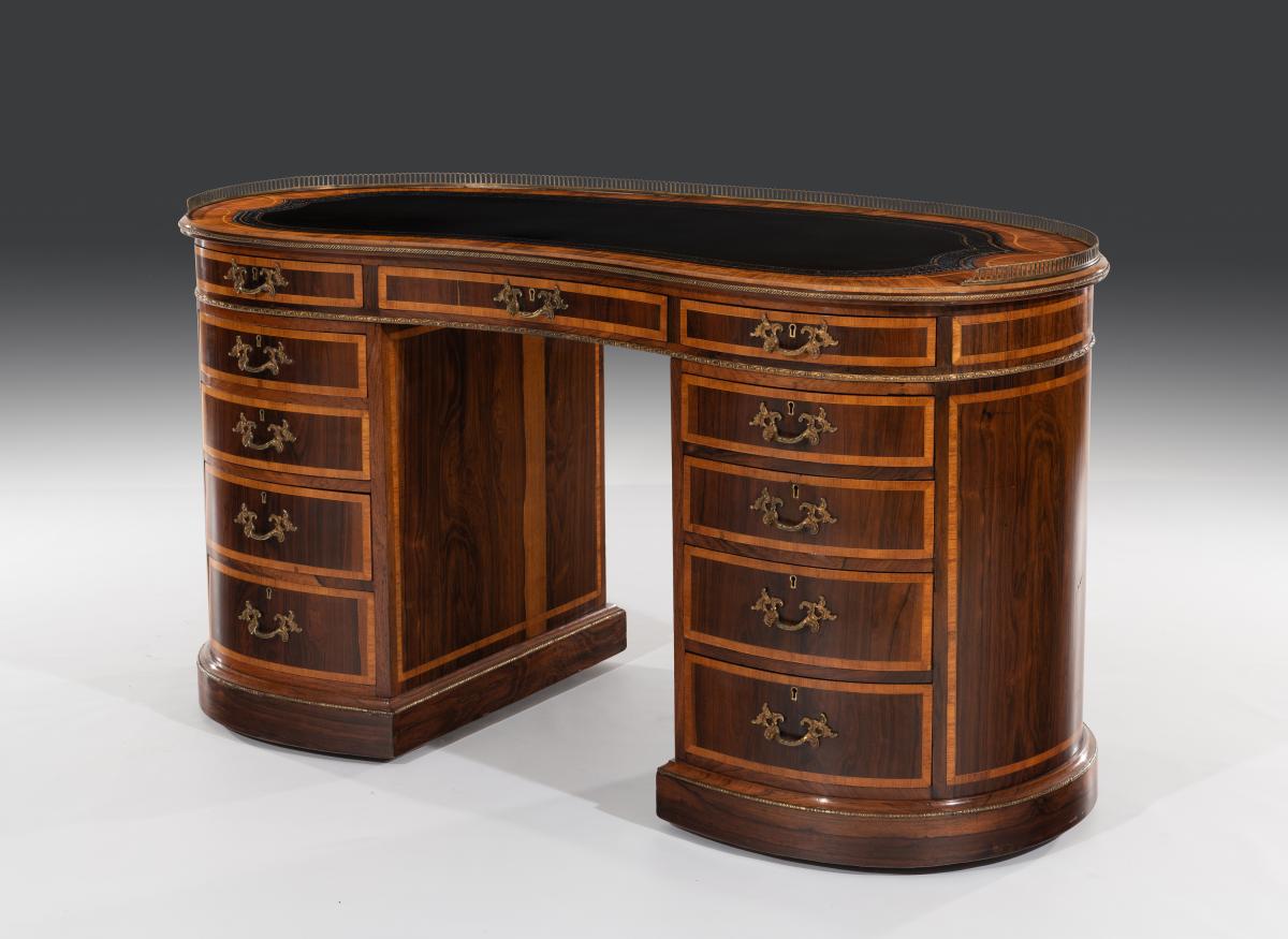 19th Century Kidney Shaped Desk - Front