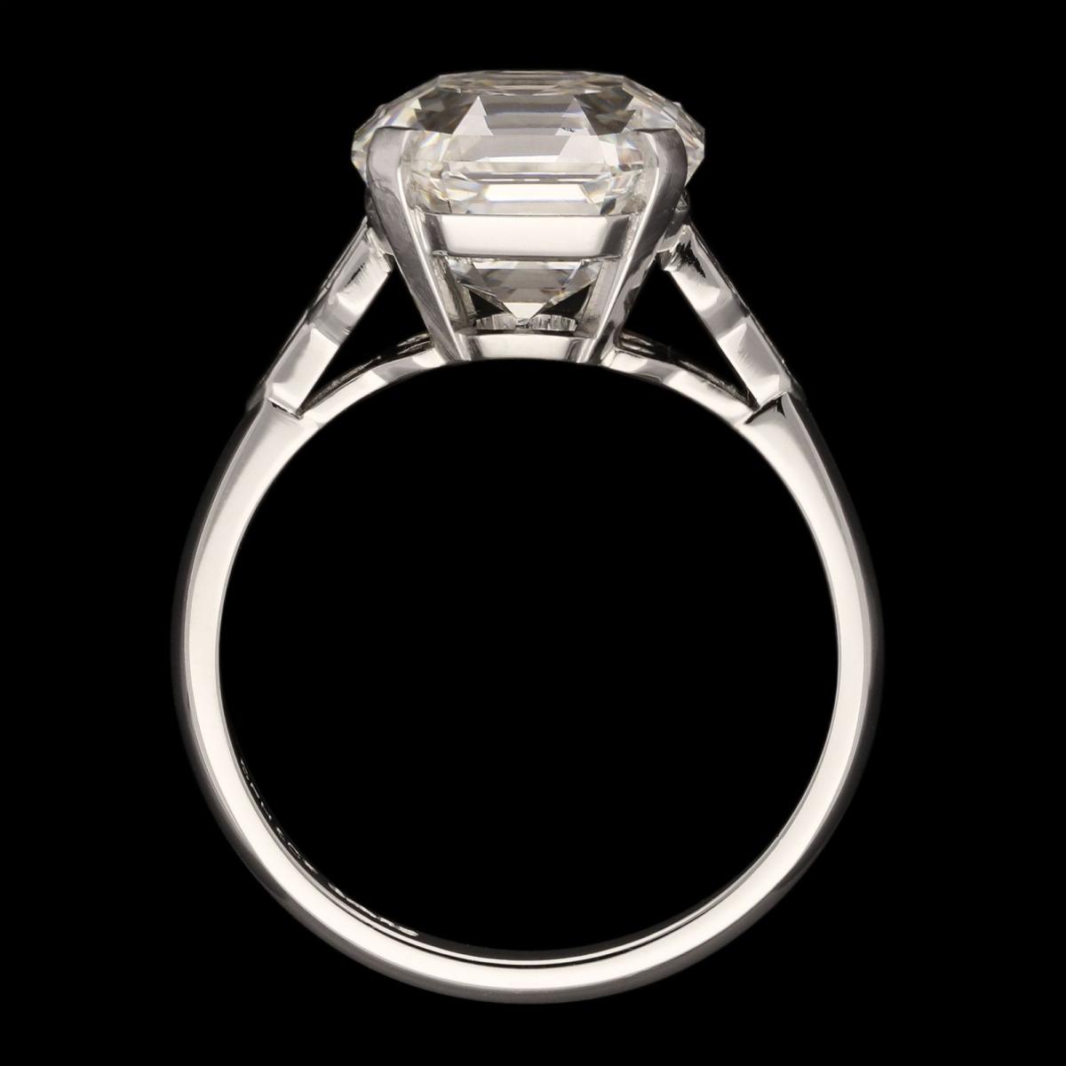 step cut diamond ring
