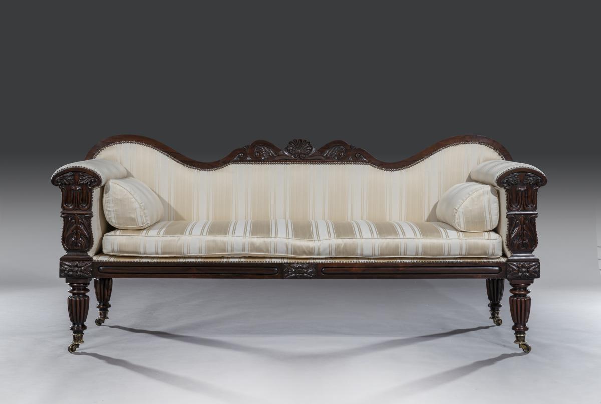 Pair of 19th Century Rosewood Sofas - sofa 1 front