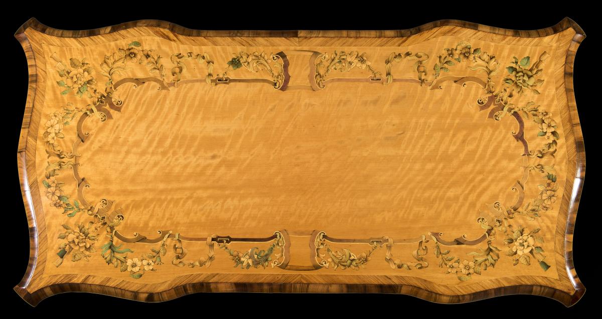 19th Century Bureau Plat Table - top detail