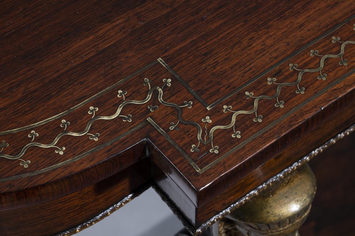 Egyptian Revival Regency Console Table - top detail