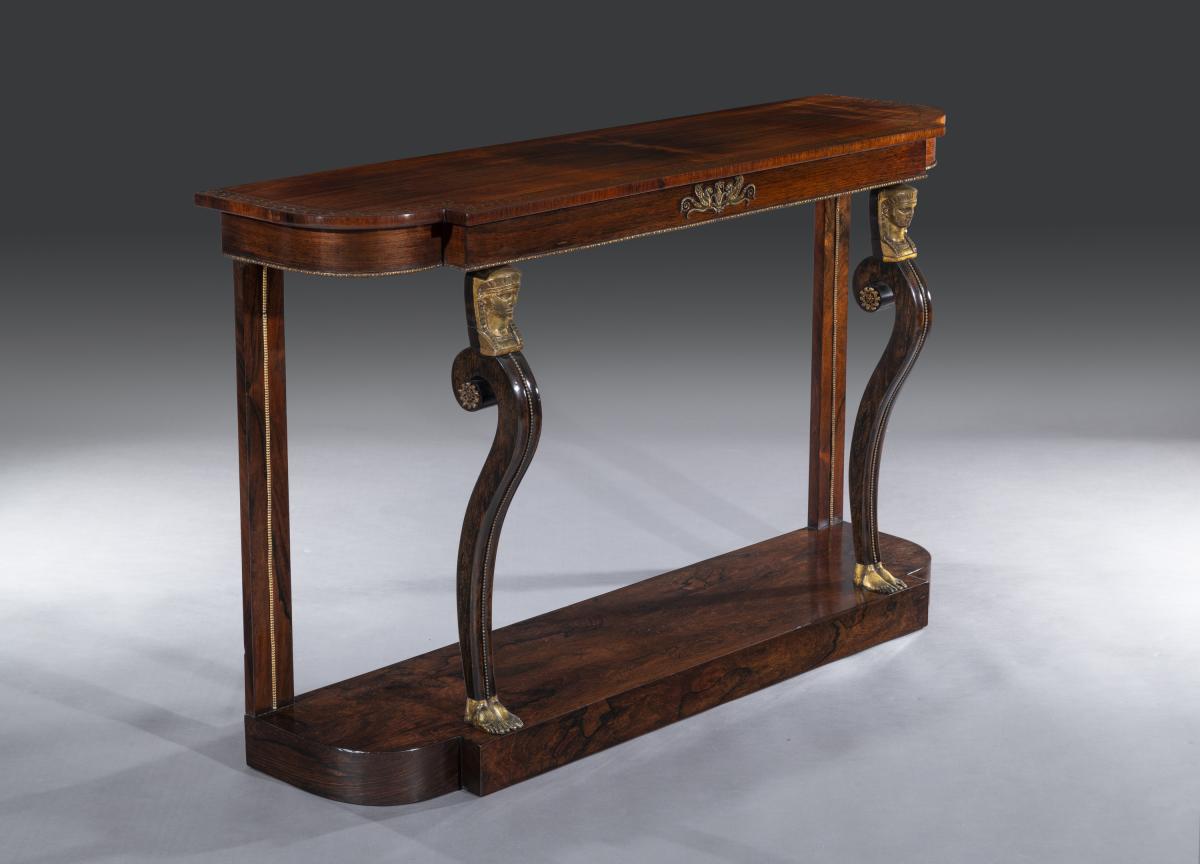 Egyptian Revival Regency Console Table - angle