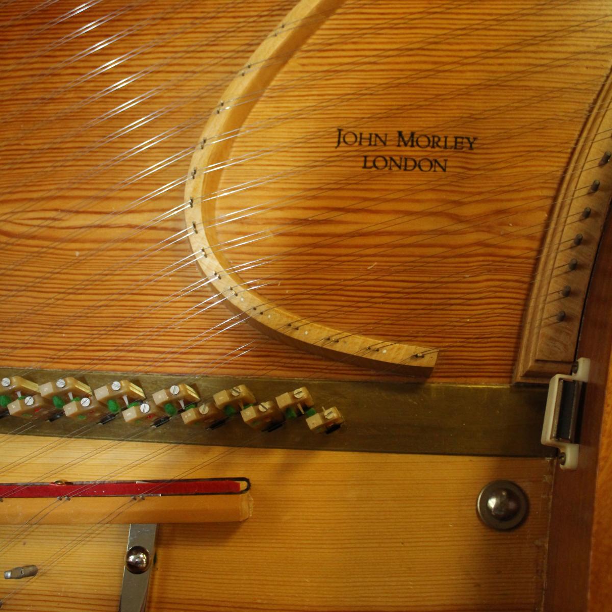 John Morley Spinet M1785 name on soundboard, bridge and jacks