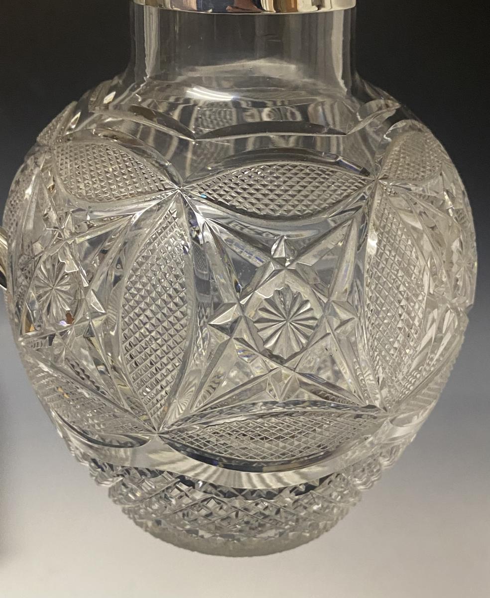 Victorian silver claret jug Roberts and Belk 1894