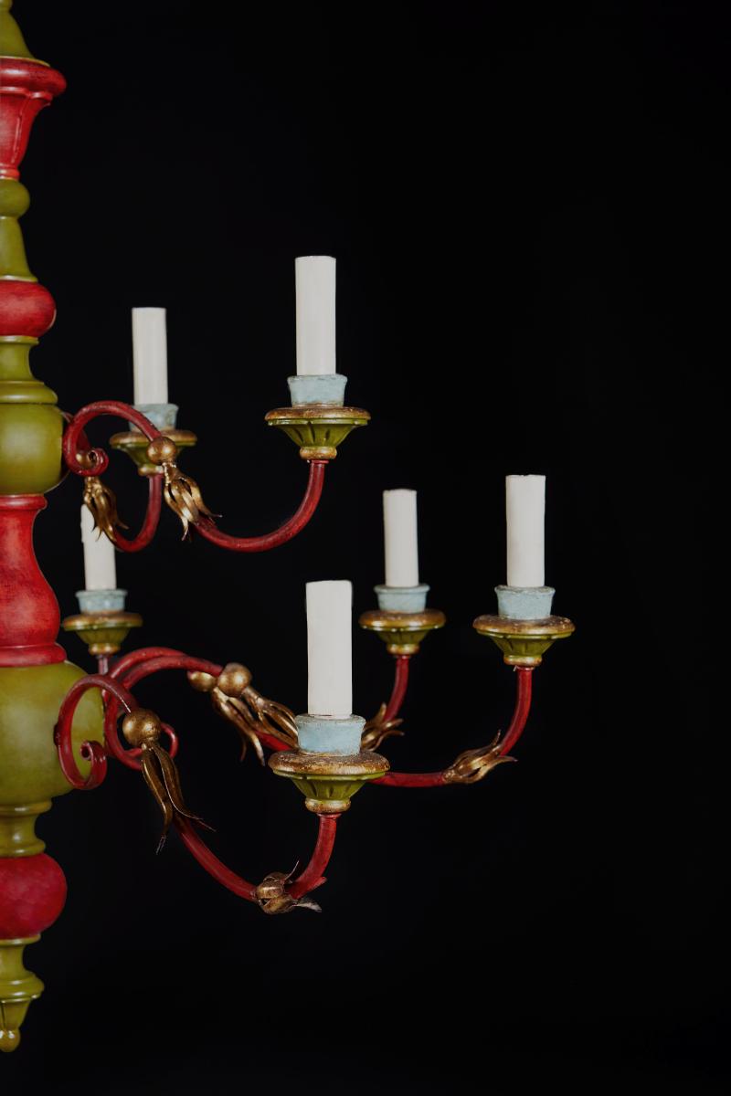 A Tuscan Painted Chandelier