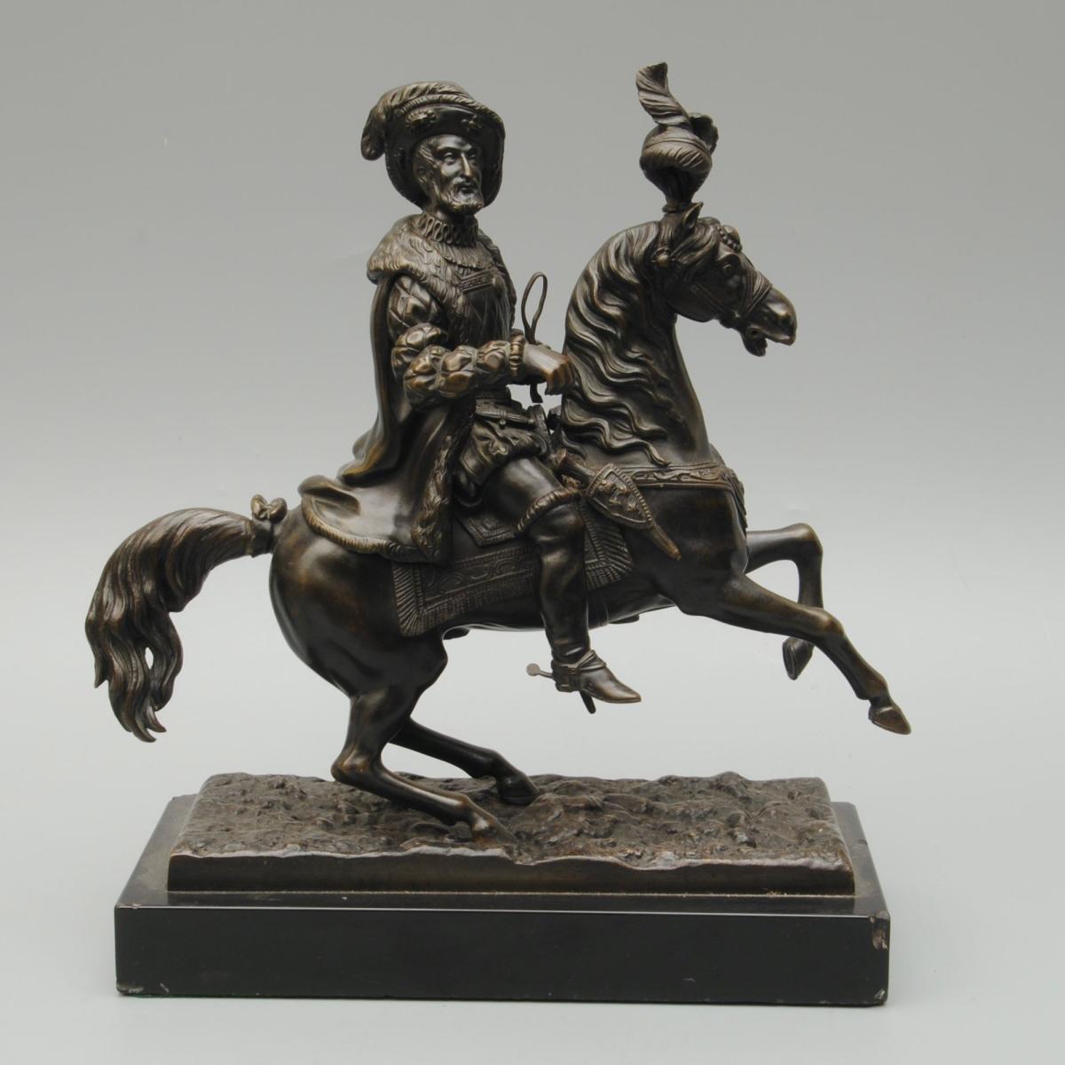 A Bronze Figure of Francois I on Horseback