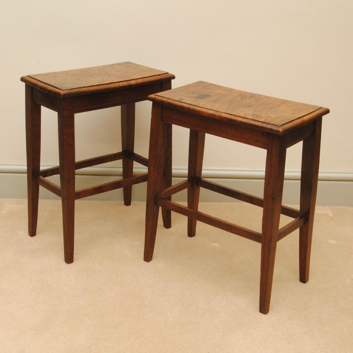 A Pair of Late 18th Century Oak Stools