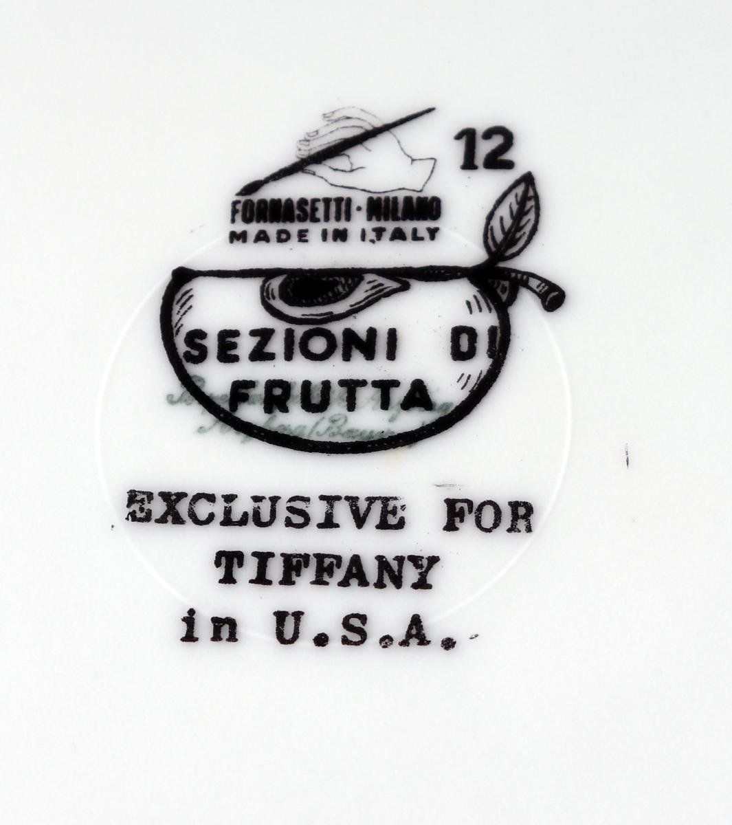 Piero Fornasetti Porcelain Sezioni Di Frutta Dessert Plates