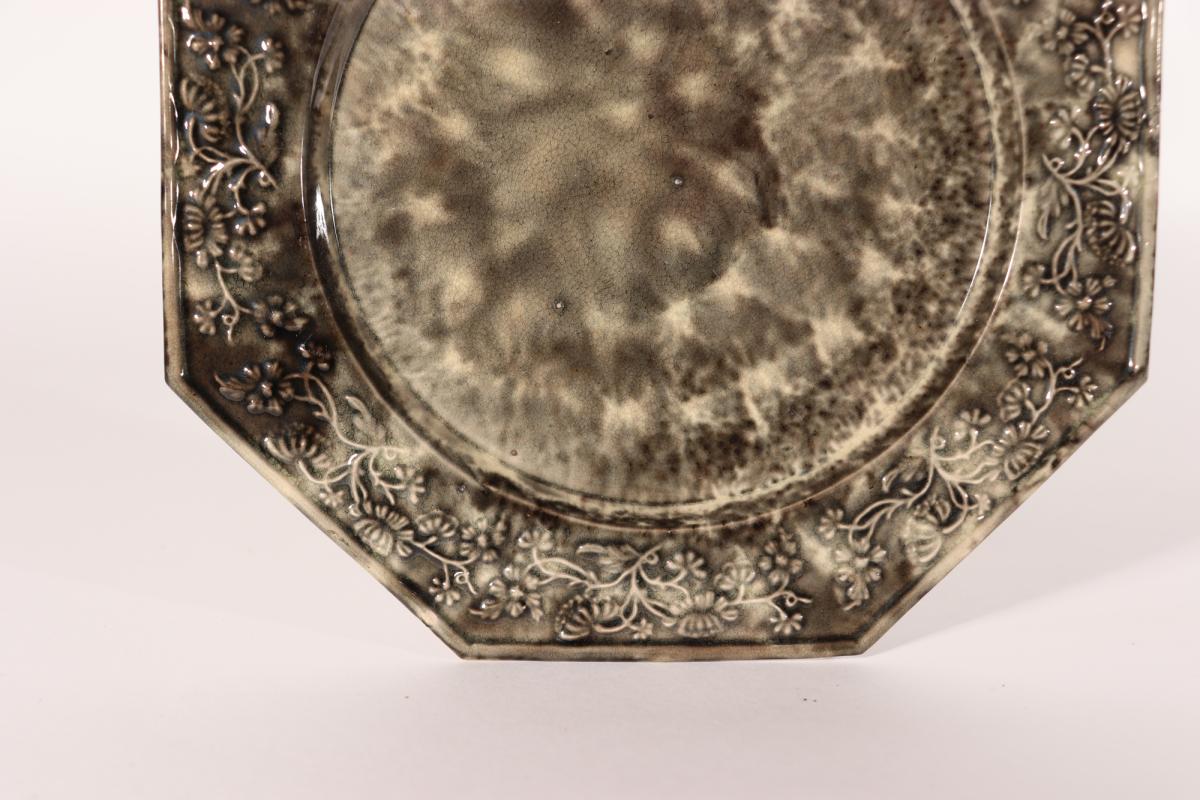 English Creamware Whieldon-type Gray Tortoiseshell Plate, Circa 1765-75