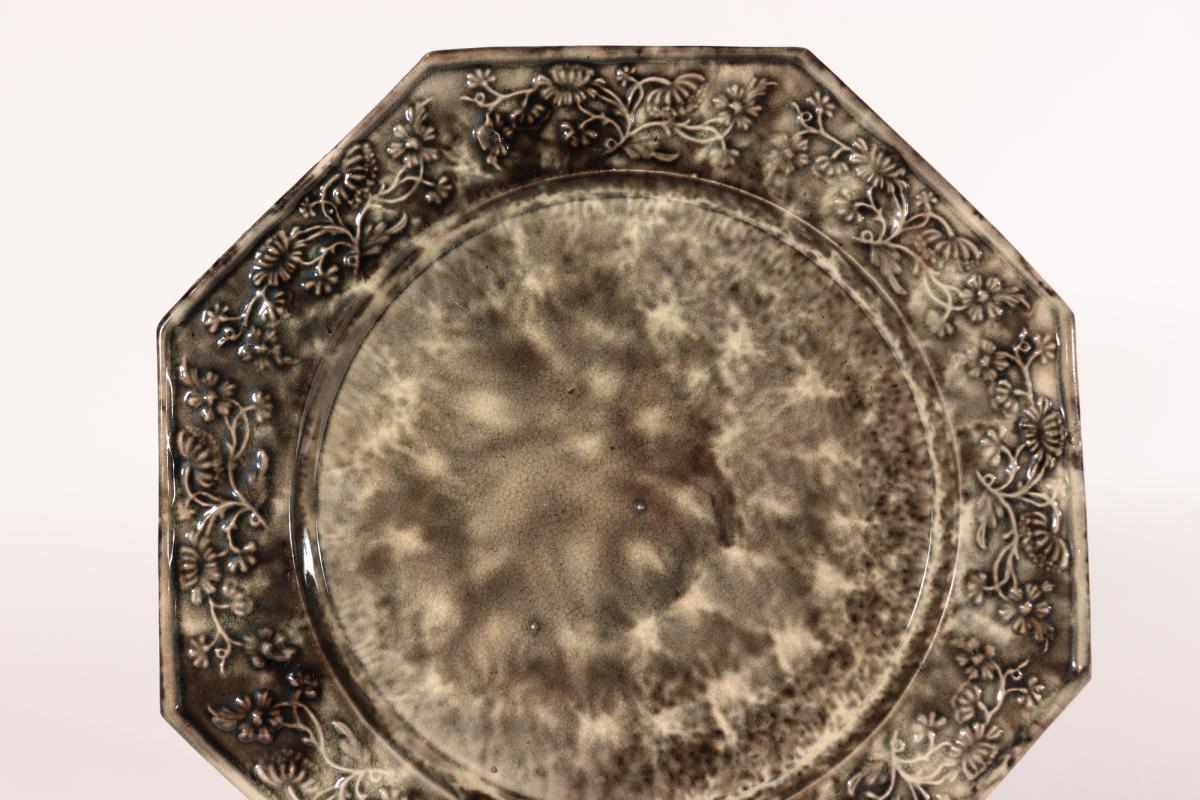 English Creamware Whieldon-type Gray Tortoiseshell Plate
