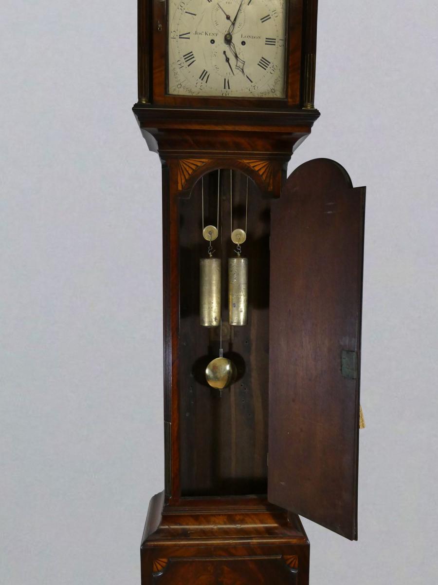 Georgian Mahogany Longcase Clock With Rocking Ship Automation By Joseph Kent, London