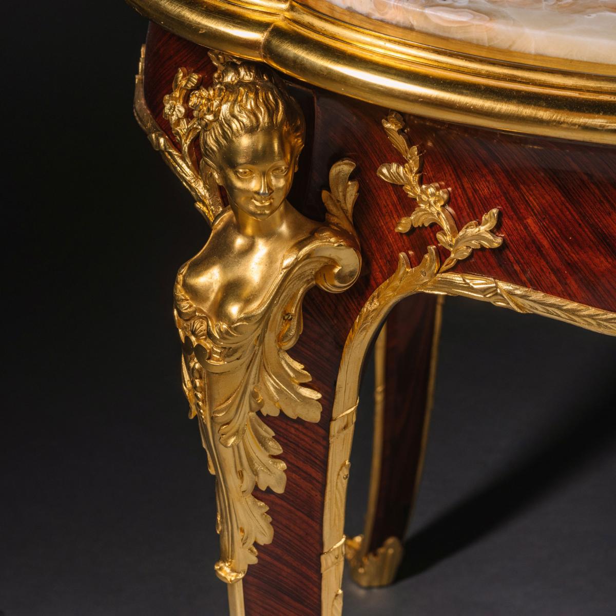 Belle Epoque Gilt-Bronze Mounted Parquetry Inlaid Centre Table