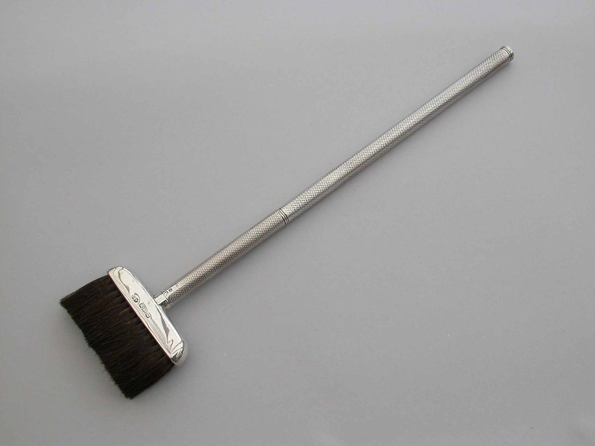 Victorian Novelty Silver Broom Dip Pen, Pencil & Pen Wipe