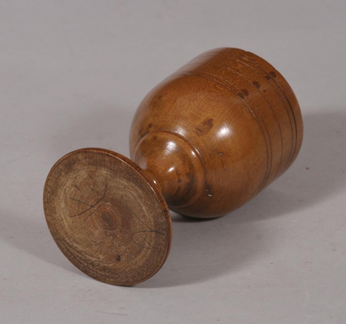 S/5396 Antique Treen 19th Century Beech Goblet