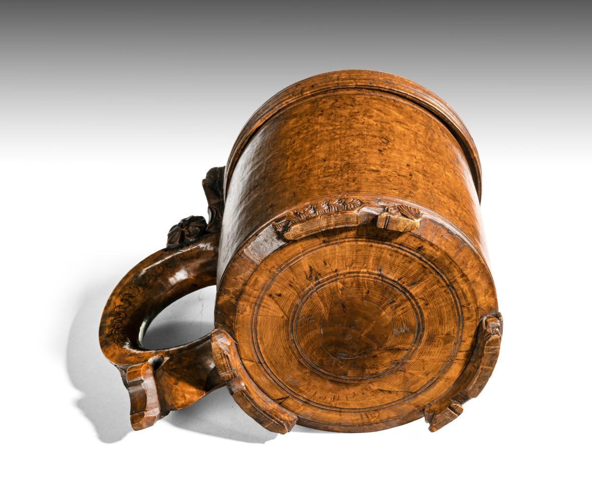 18th Century Norwegian Birchwood Peg Tankard