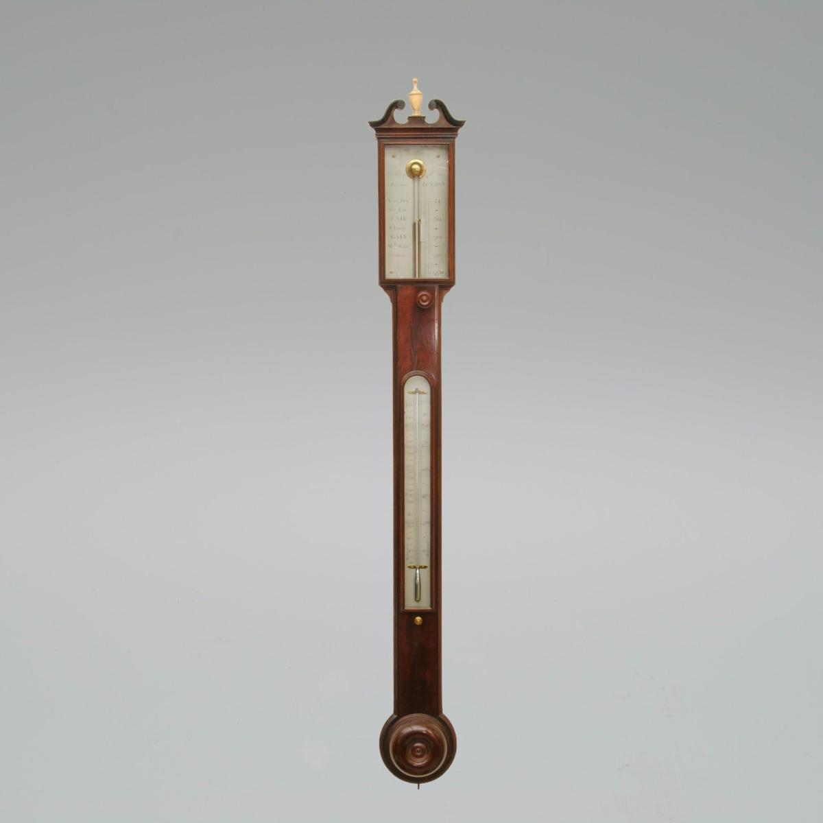 A Fine Regency Period Mahogany Stick Barometer by Harris, London