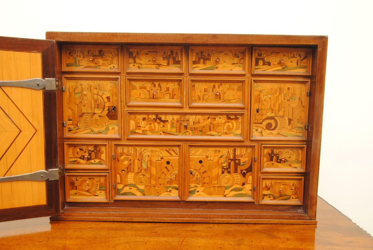 17th Century German Marquetry Table Cabinet
