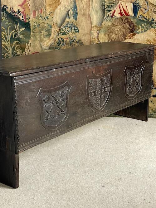 16th Century Oak 6 plank coffer