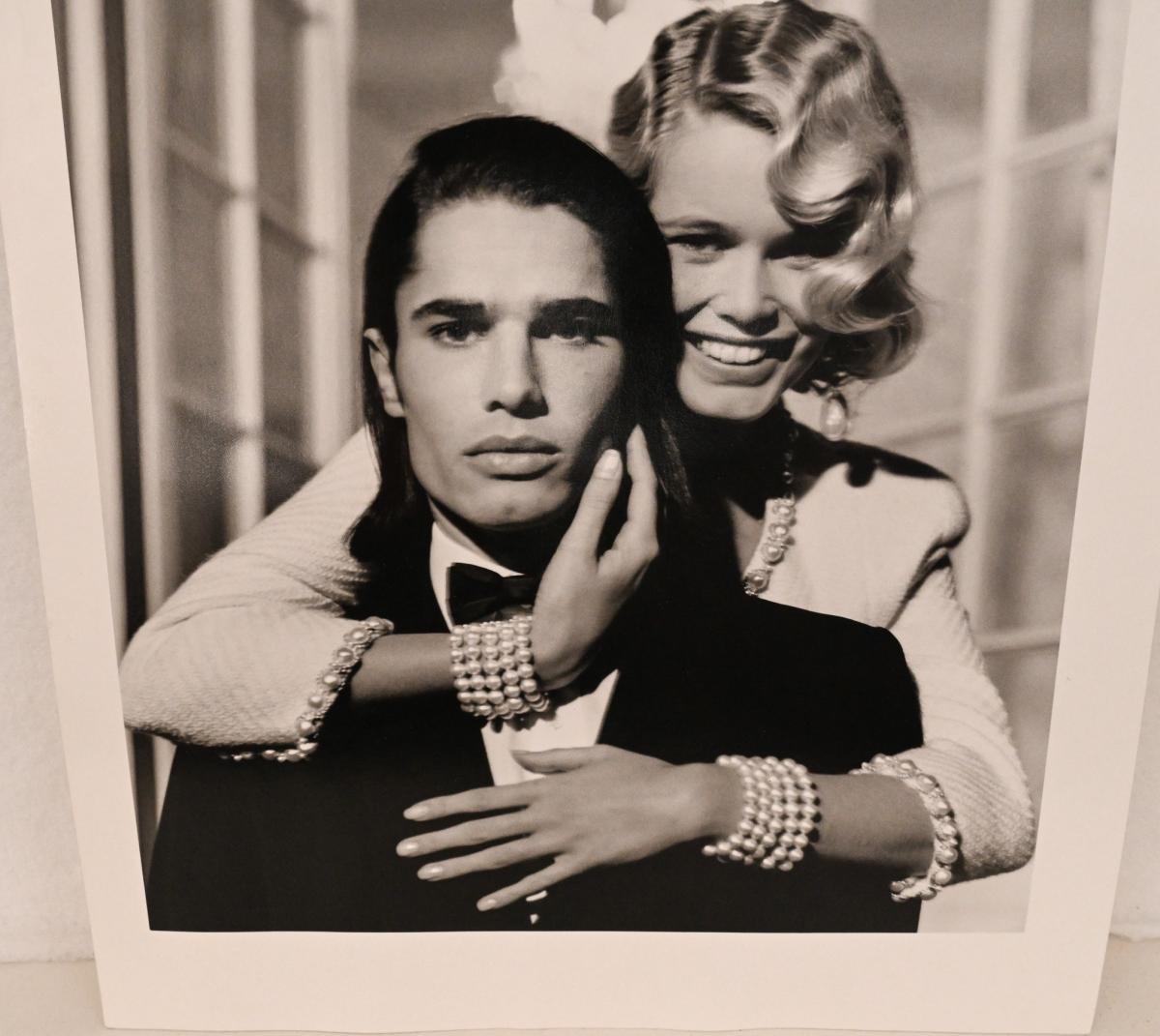 Original photograph of Claudia Schiffer with Cameron Alborzian by Karl Lagerfeld