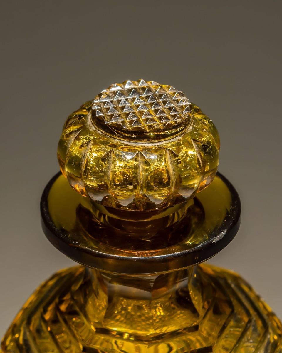 A Rare Amber Cut Glass Decanter