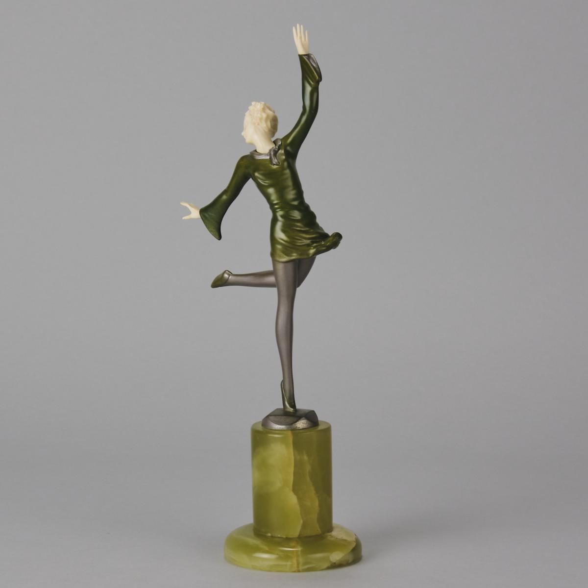 Bronze and Ivory Art Deco Sculpture entitled "Dancer" by Josef Lorenzl - Circa 1930
