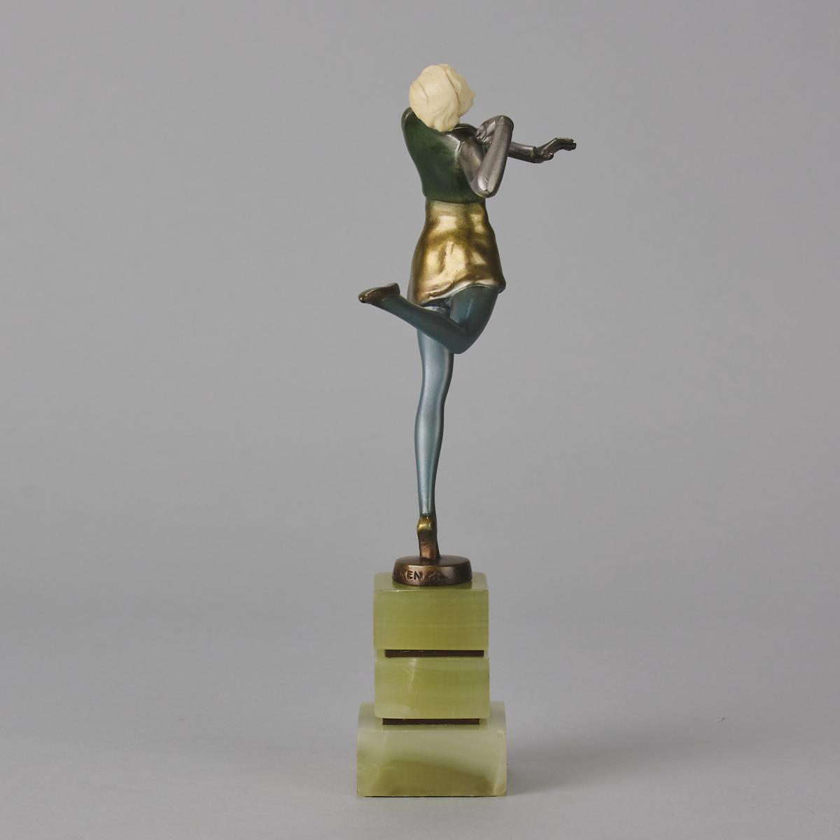 Art Deco Cold-Painted bronze sculpture entitled "Maria" by Josef Lorenzl Circa: 1930