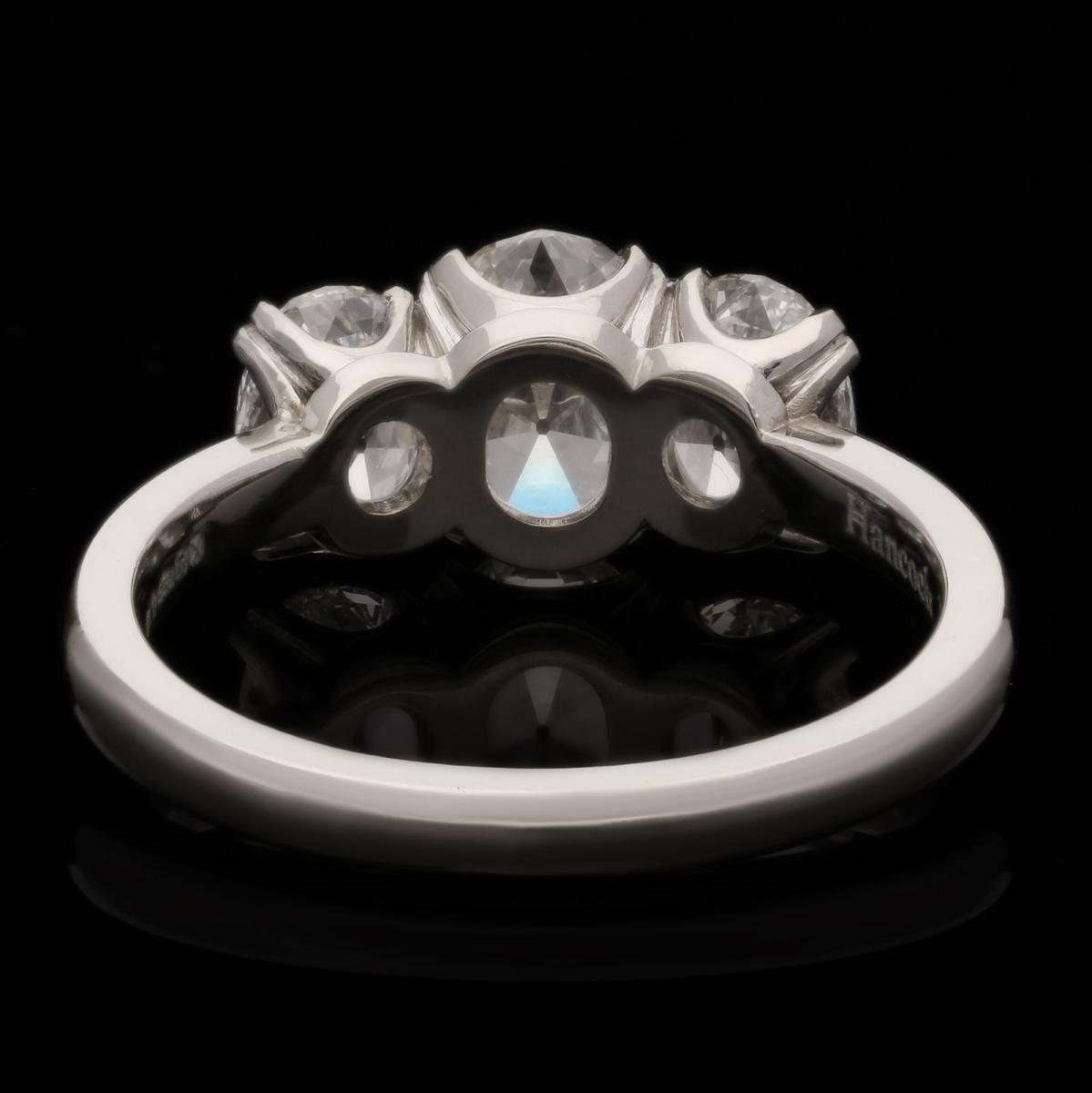Hancocks 2ct Three Stone Oval Brilliant Cut Diamond Ring In Platinum
