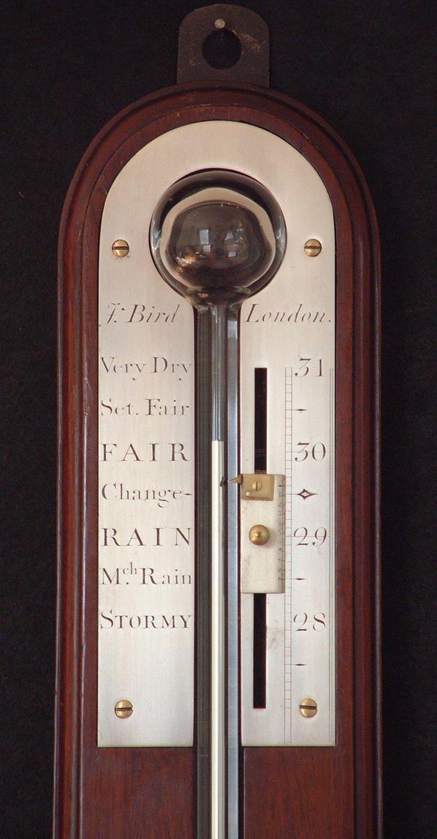 Frederick Bird - London. 18th Century mahogany Stick Barometer