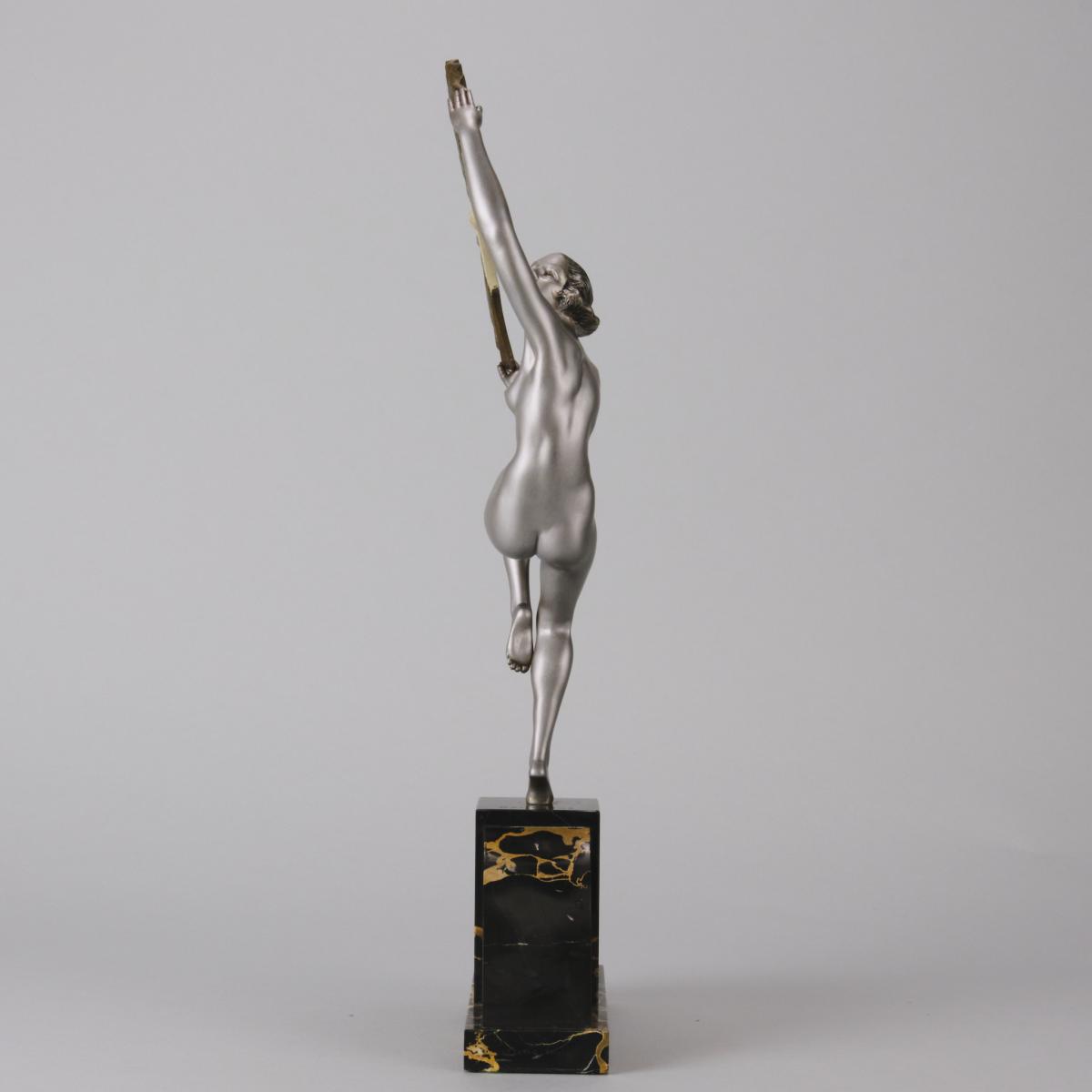 Art Deco Sculpture entitled "Fan Dancer" by Marcel Bouraine - Circa 1930