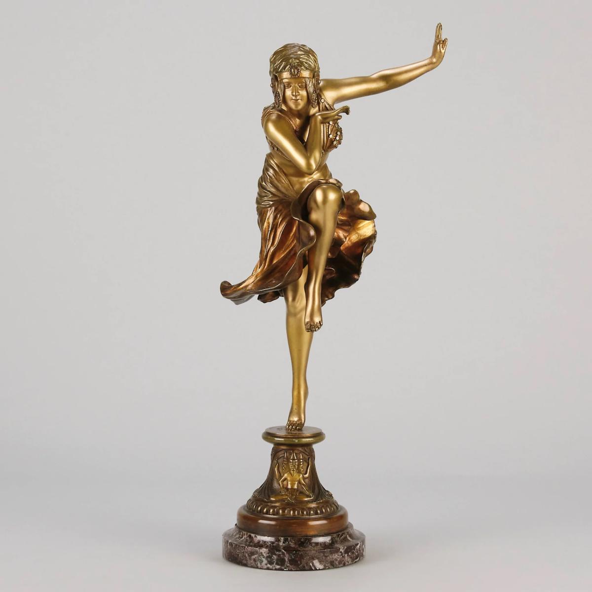 Art Deco Gilt Bronze Sculpture entitled "Hindu Dancer" by Claire Colinet