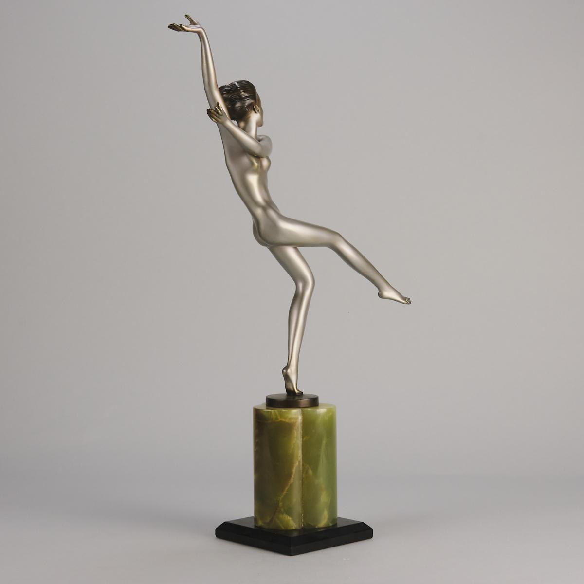 20th Century Cold-Painted Austrian Bronze Entitled "Leg Out" by Josef Lorenzl