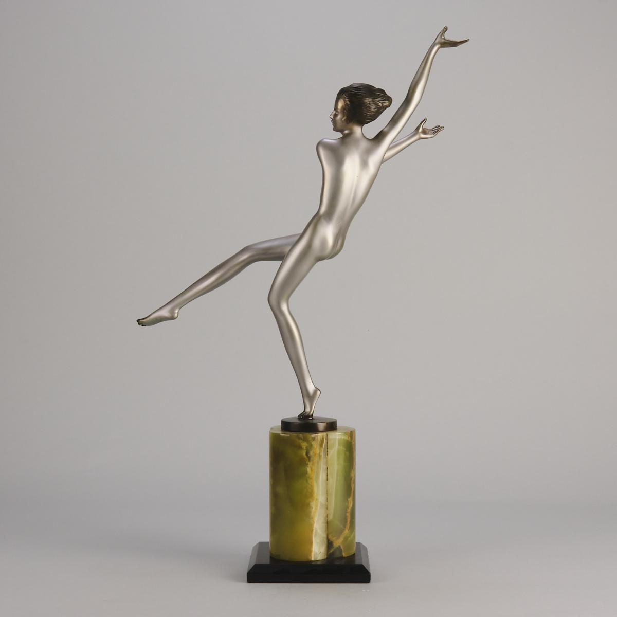 20th Century Cold-Painted Austrian Bronze Entitled "Leg Out" by Josef Lorenzl